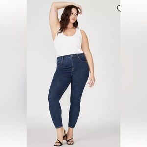 Eloquii Skinny Jeans Womens Size 20‎ Blue Dark Wash Denim High Rise (1402)